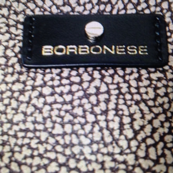 Borbonese, Italy, Blue and Brown Leather Handbag